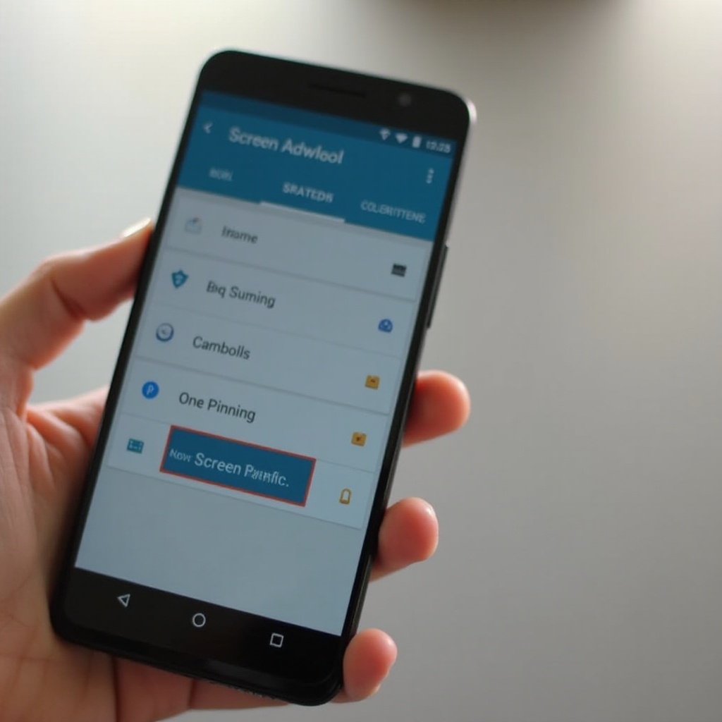 épinglage d'écran dans Android