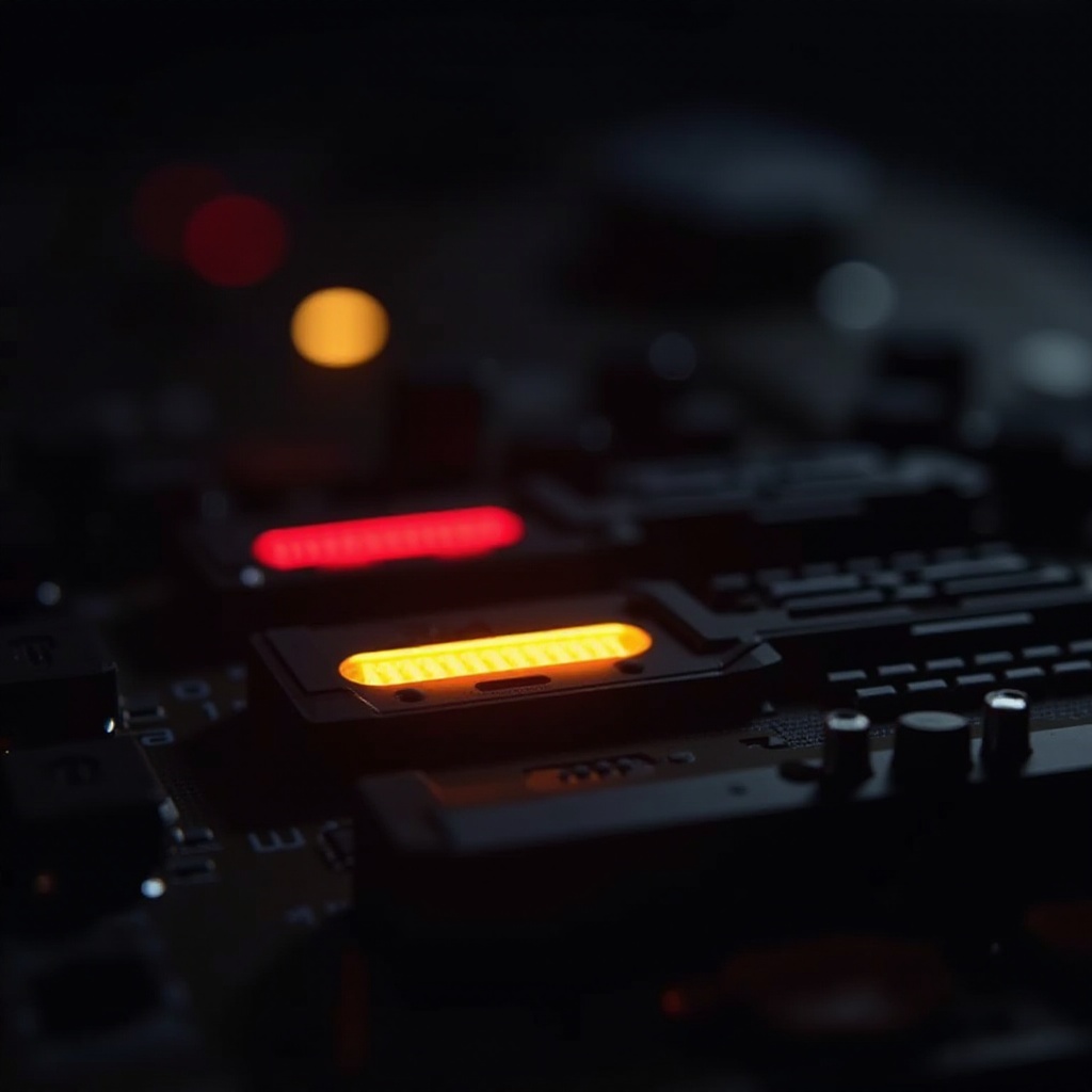 carte mère MSI lumière rouge et jaune